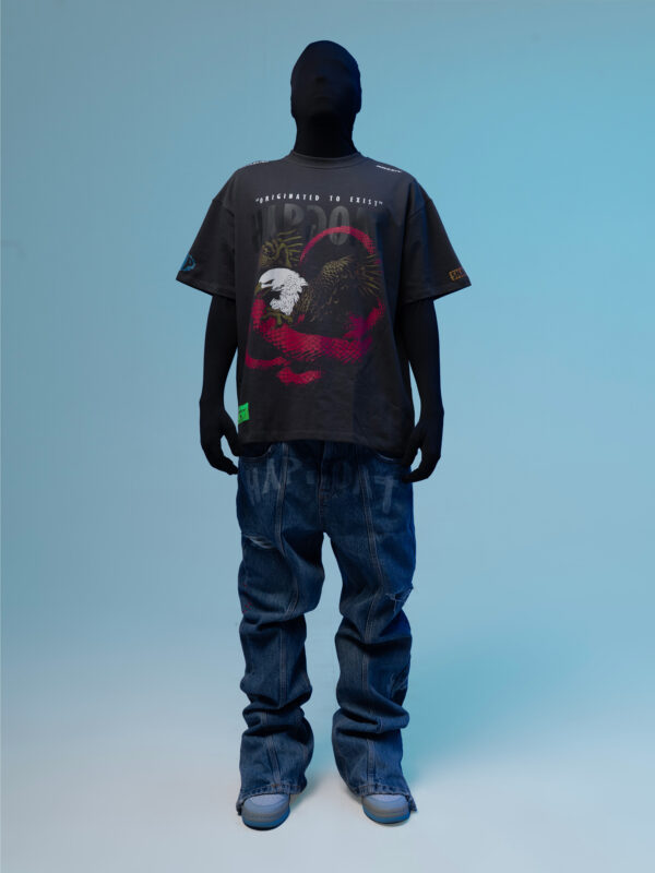 Snagle Oversized T Shirt on Model – Front View | Unisex Baggy Fit