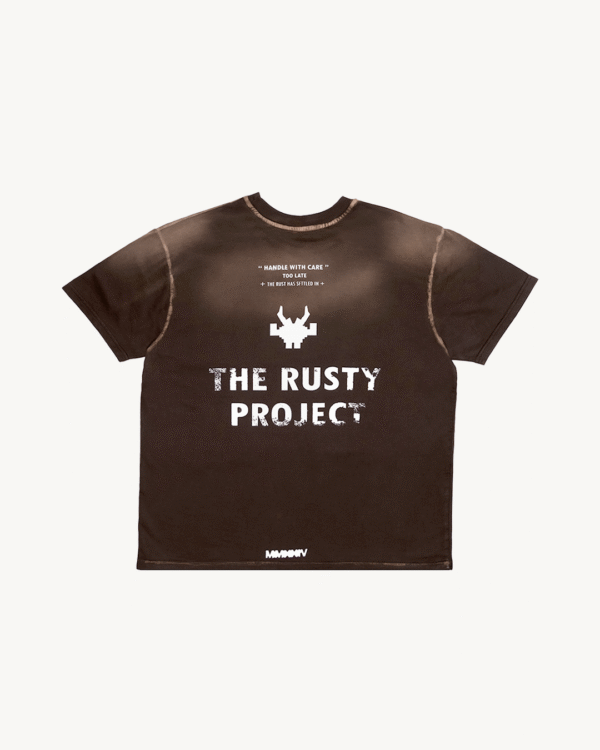 Brown Washed T Shirt flat lay back design Hypgoat