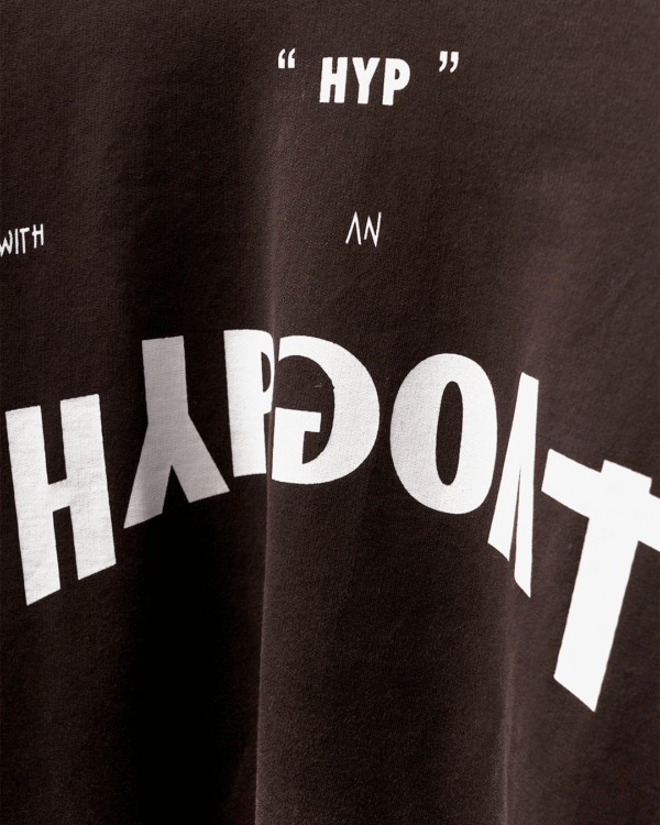Washed T Shirt closeup brown cotton terry fabric Hypgoat