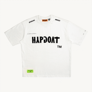 Hypgoat White Basic T Shirt flat lay front view – oversized cotton streetwear tee